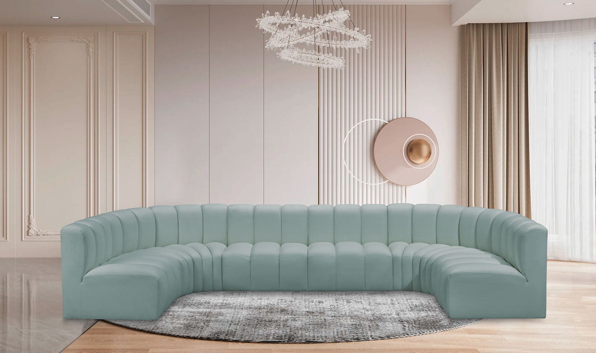 Arc - Faux Leather Modular U-Shaped Sectional