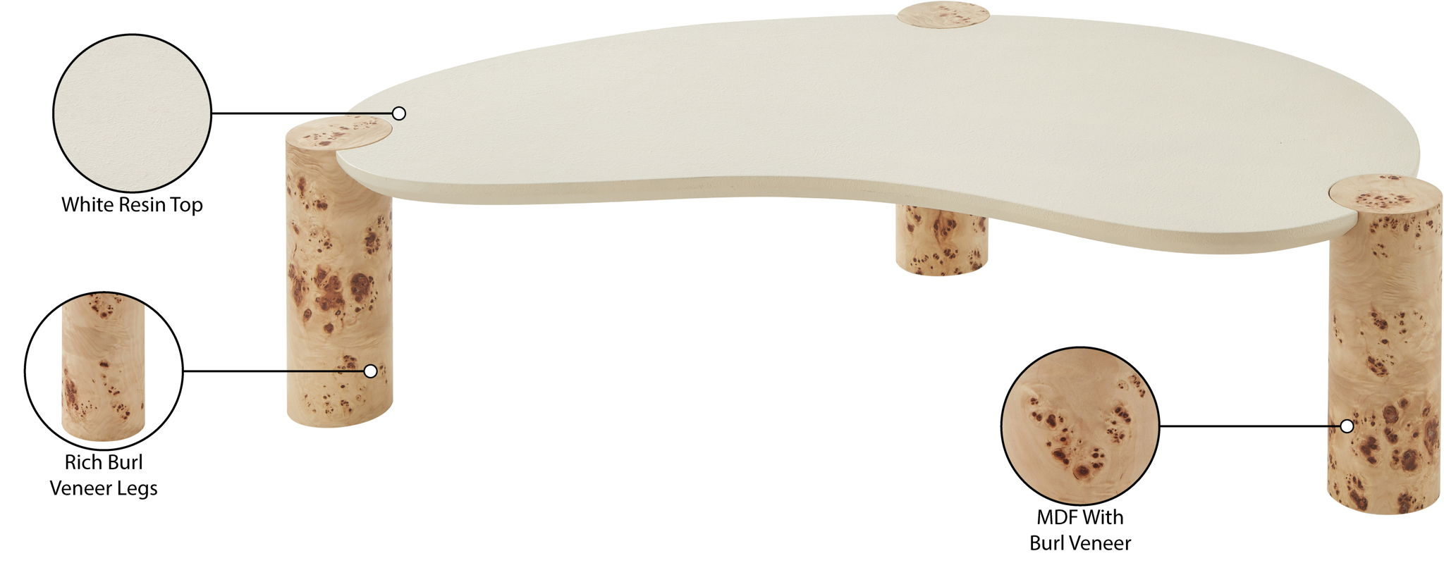 Thor - Burl Wood Coffee Table - Natural