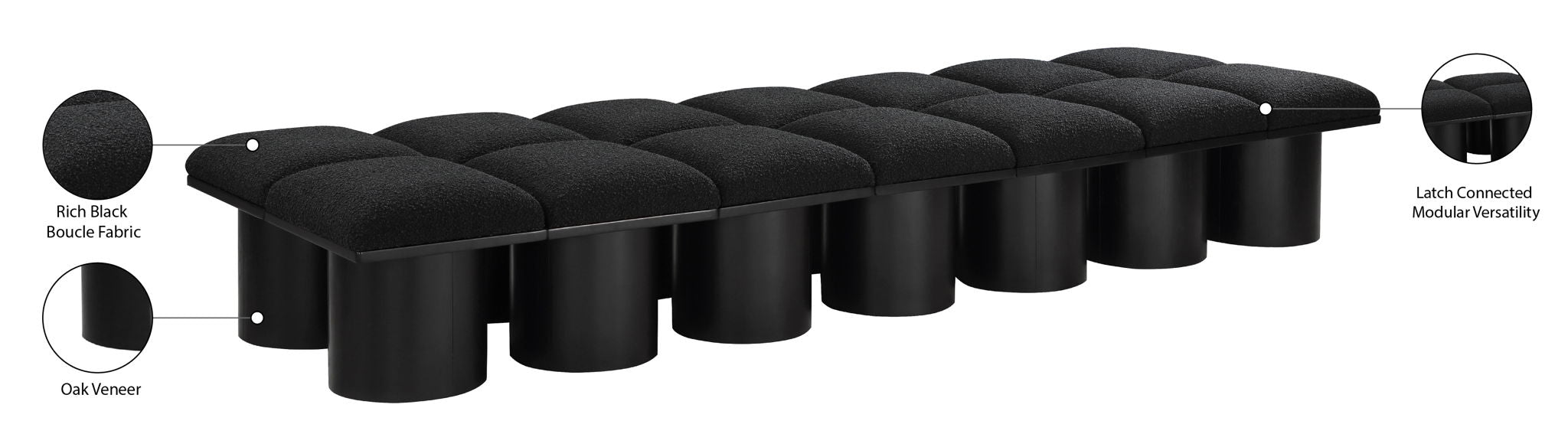 Pavilion - 14 Piece Modular Bench With Black Base