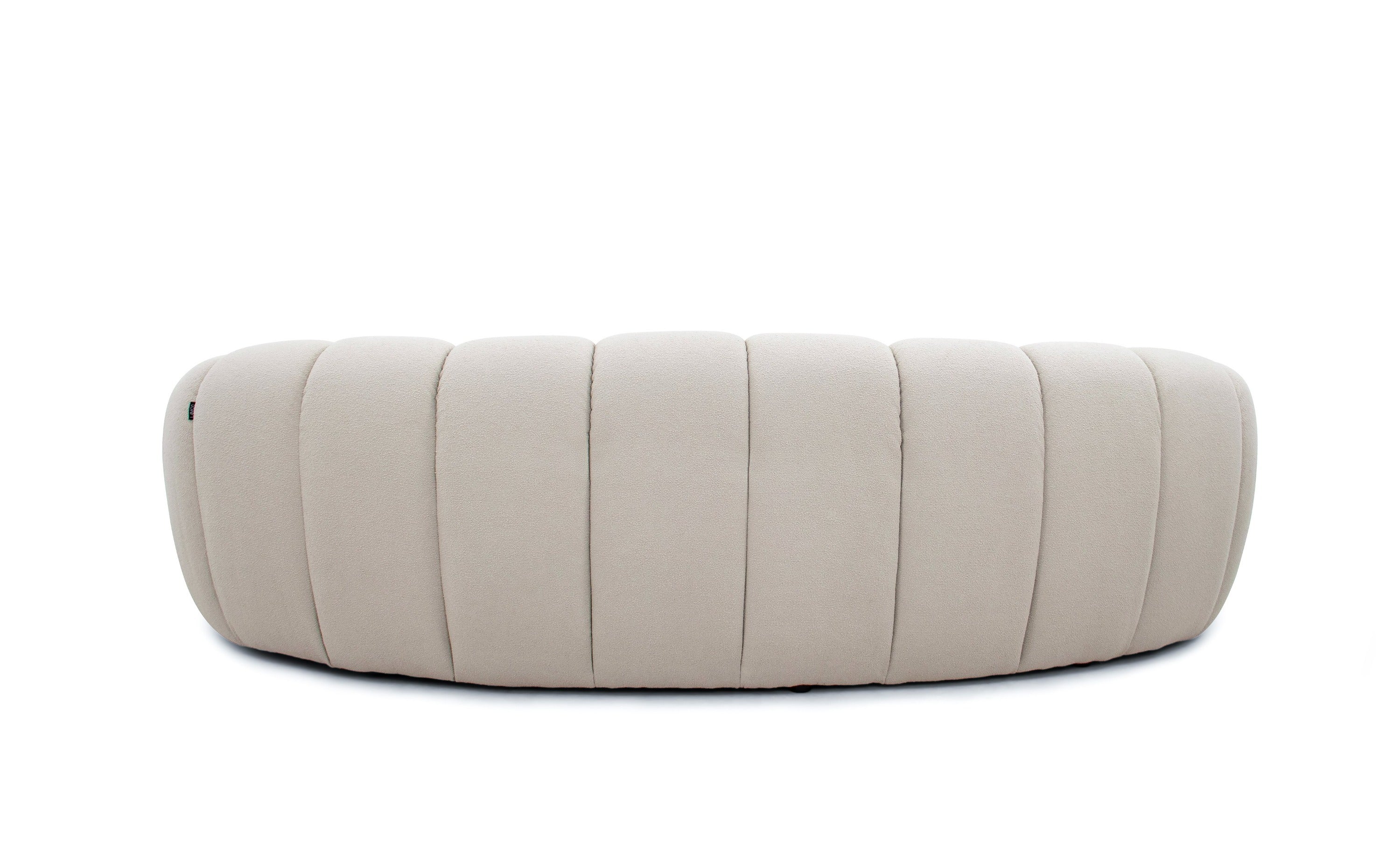 Divani Casa Yolonda - Modern Curved Beige Fabric Sofa Set