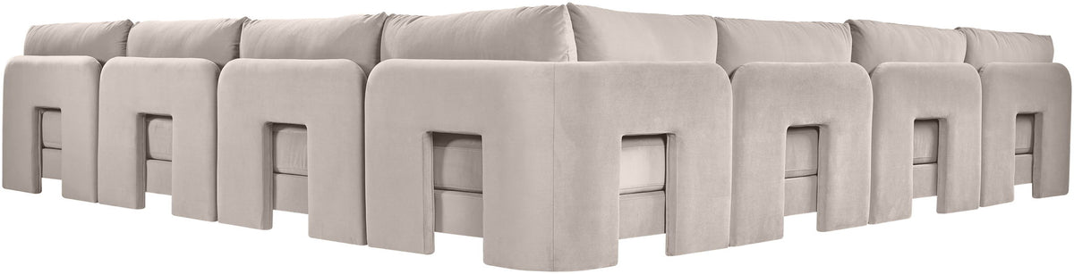 Hammond - Velvet Performance Fabric Upholstered 7 Piece Armless Sectional