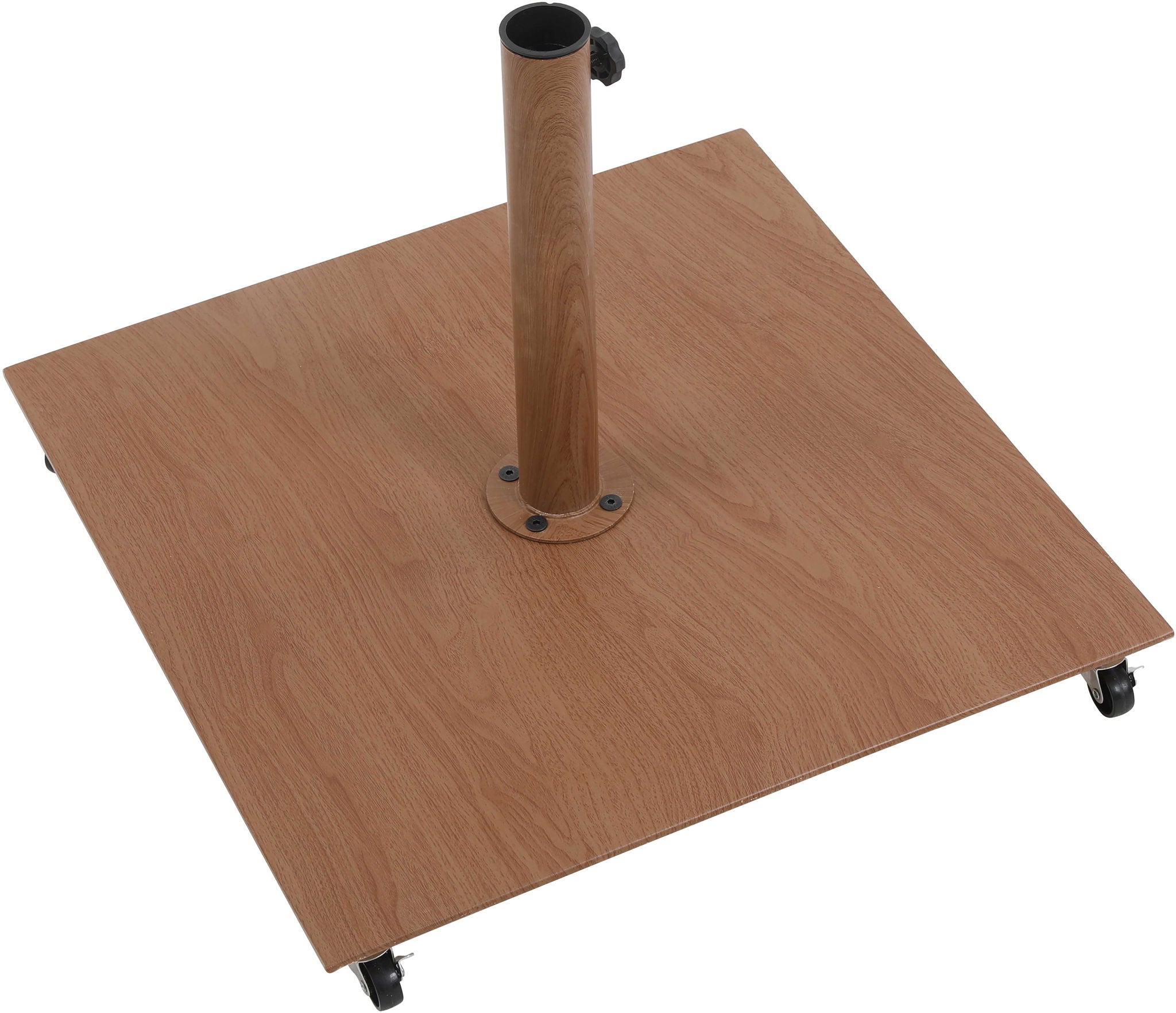 Fiji - Aluminum Patio Umbrella With Square Teak And White Base