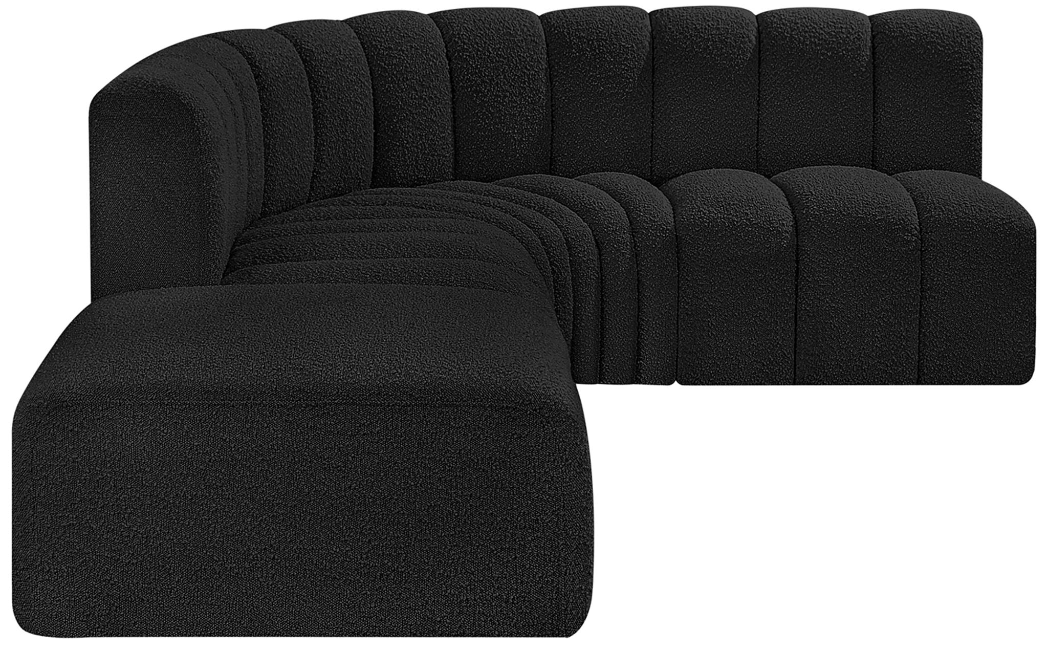 Arc - Boucle Fabric 5 Piece Corner Modular Sofa