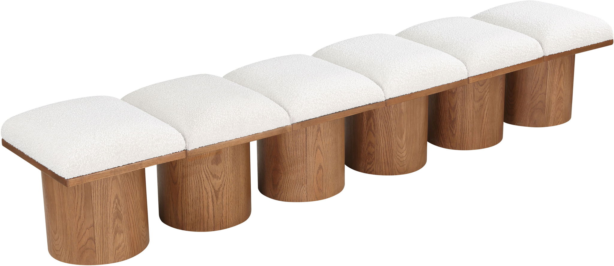 Pavilion - 6 Piece Modular Bench With Brown Base