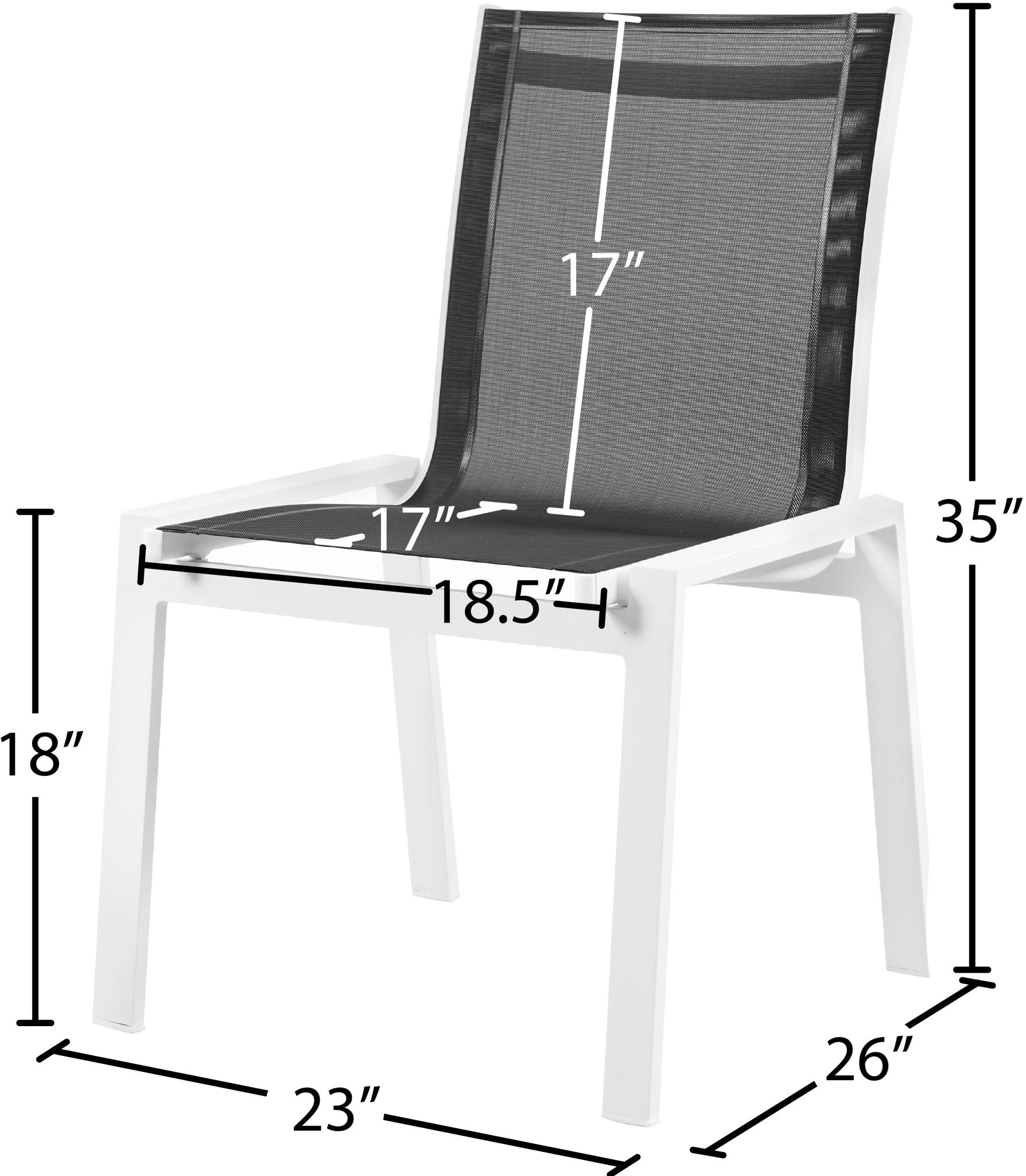 Nizuc - Outdoor Patio Dining Chair With White Frame (Set of 2)