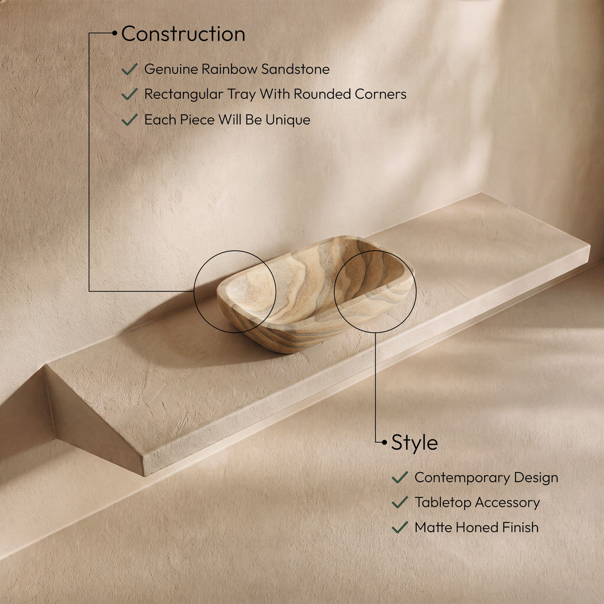 Joel - Sandstone Tray - Sand