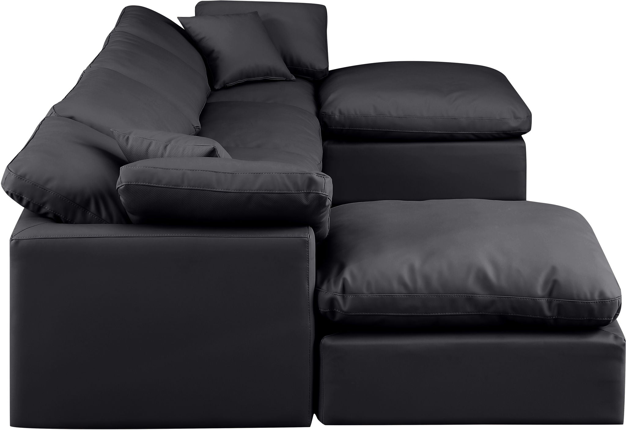 Indulge - Faux Leather 6 Piece Modular Double Chaise Sectional