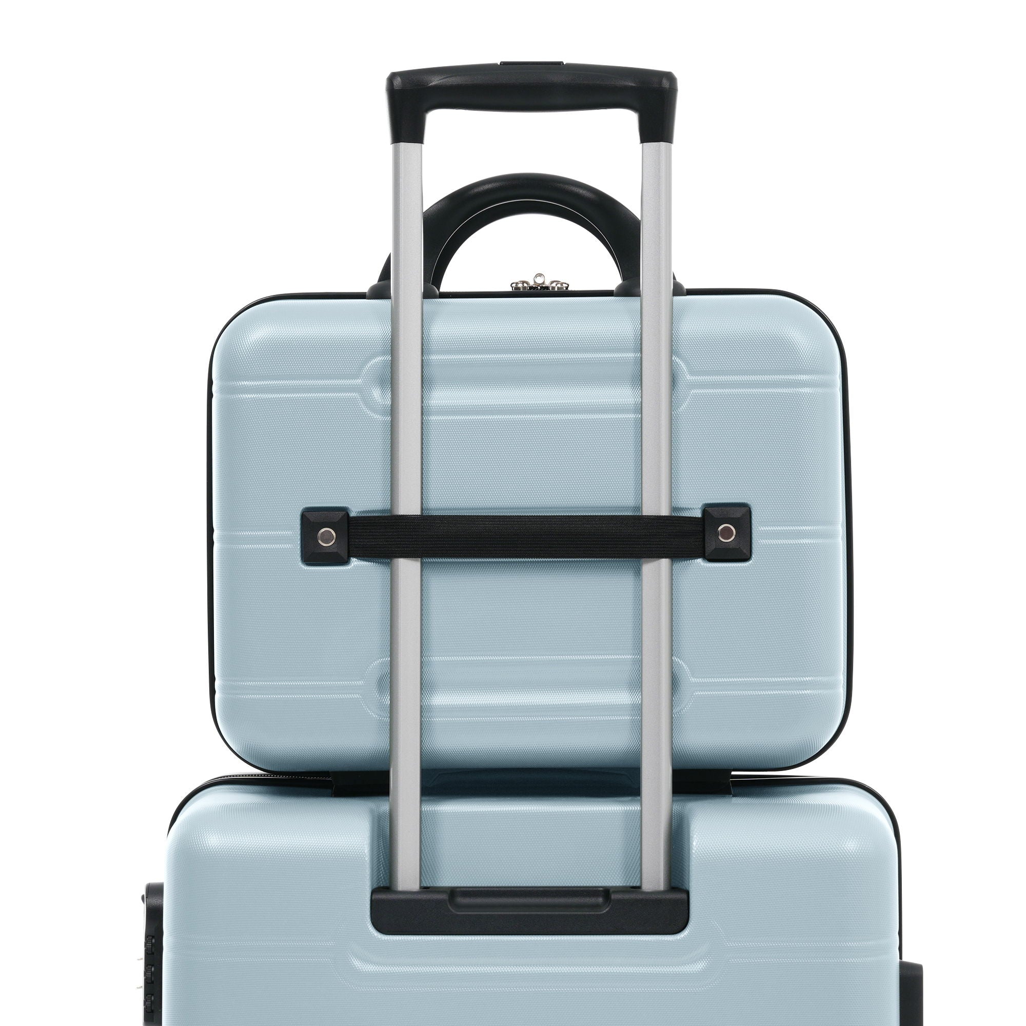 6 Piece Lightweight Hardshell Luggage Set With Double Spinner Wheels, Password Lock