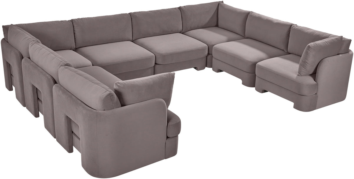 Hammond - Velvet Performance Fabric Upholstered 8 Piece U-Shaped Sectional