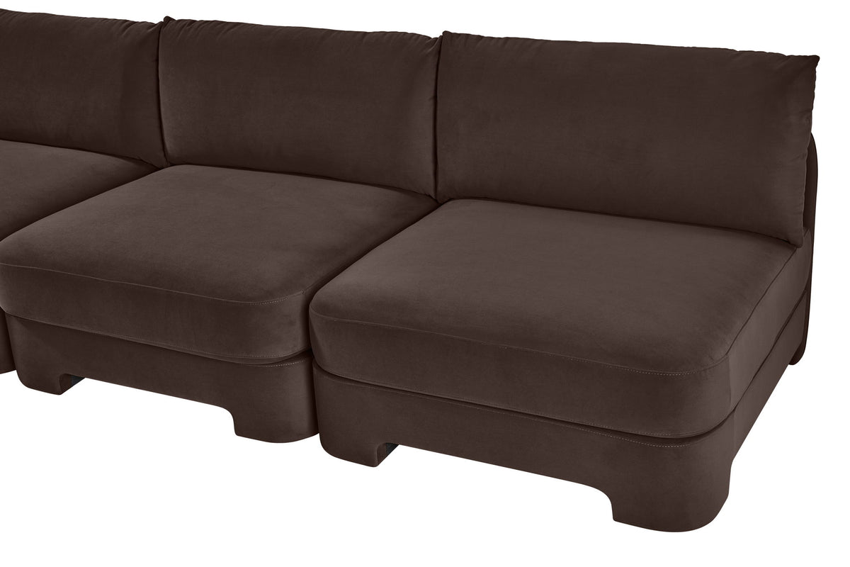 Hammond - Velvet Performance Fabric Upholstered 7 Piece Armless Sectional