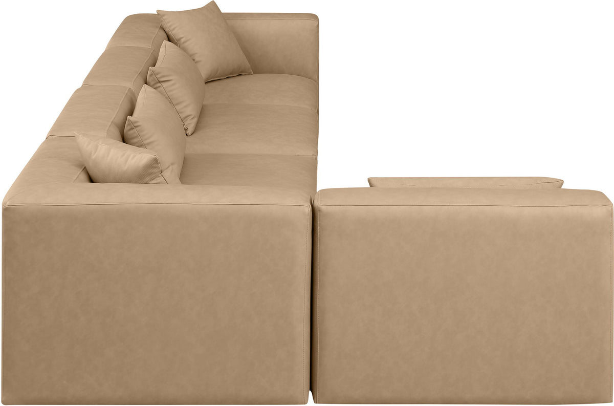 Cube - 5 Piece Modular Sectional - Tan