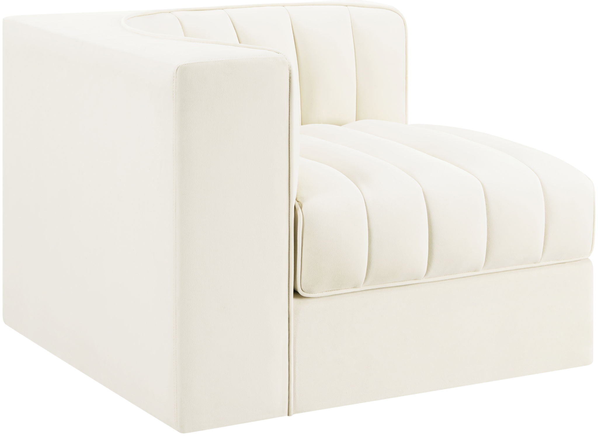 Rummi - Velvet Performance Fabric Upholstered Modular Corner Chair