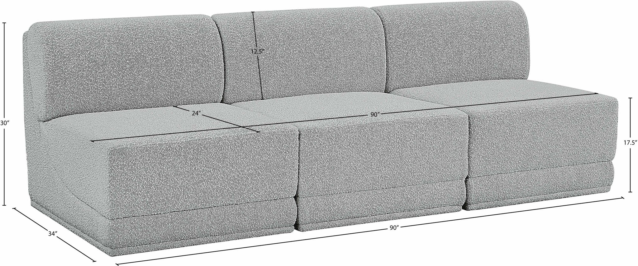 Ollie - 3 Seat Armless Modular Sofa