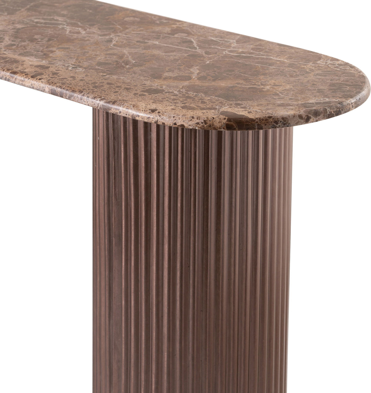 Cindra - Genuine Marble Top And Iron Base Console Table