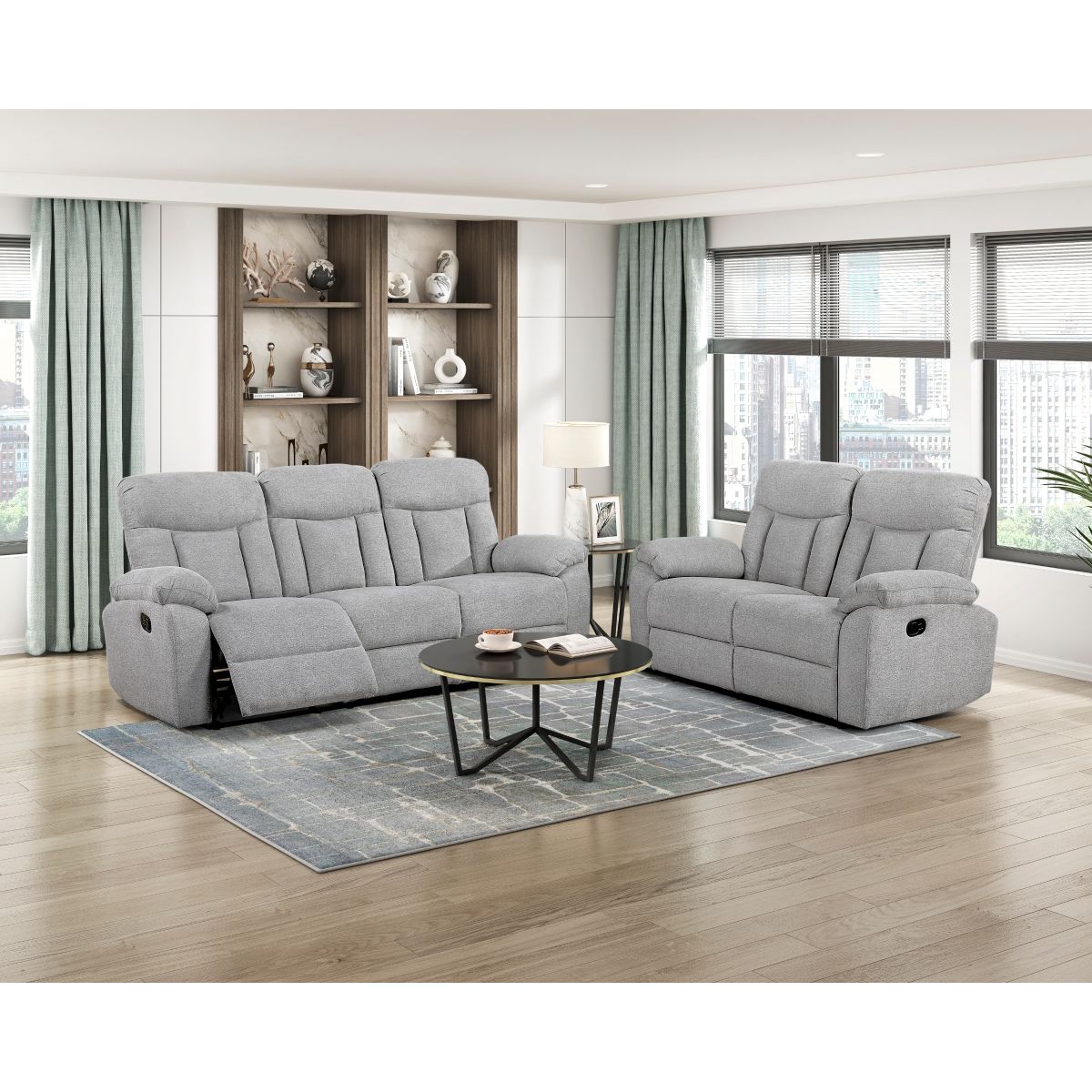 Jules - Double Reclining Sofa - Gray