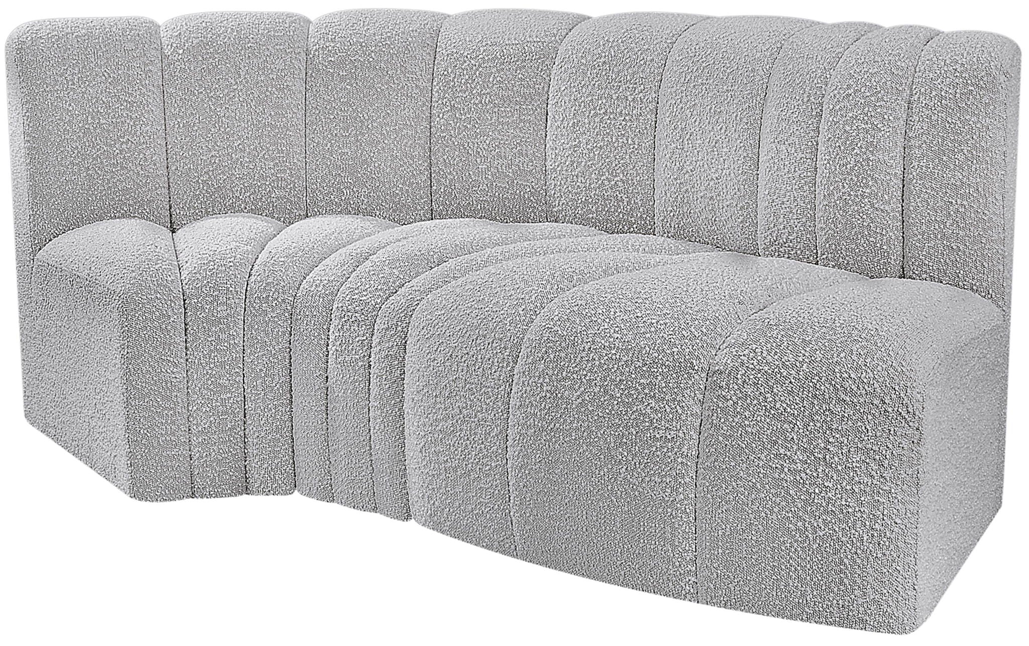 Arc - Boucle Fabric 3 Piece Modular L-Shaped Sofa