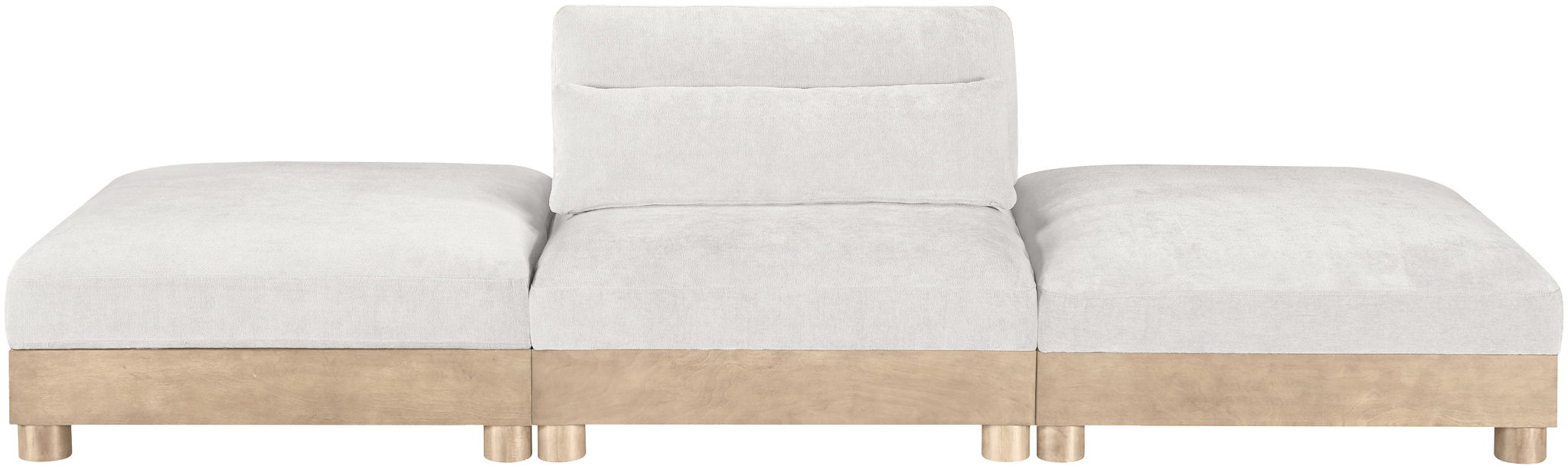 Turin - Chenille Fabric Upholstered Modular Sectional - White