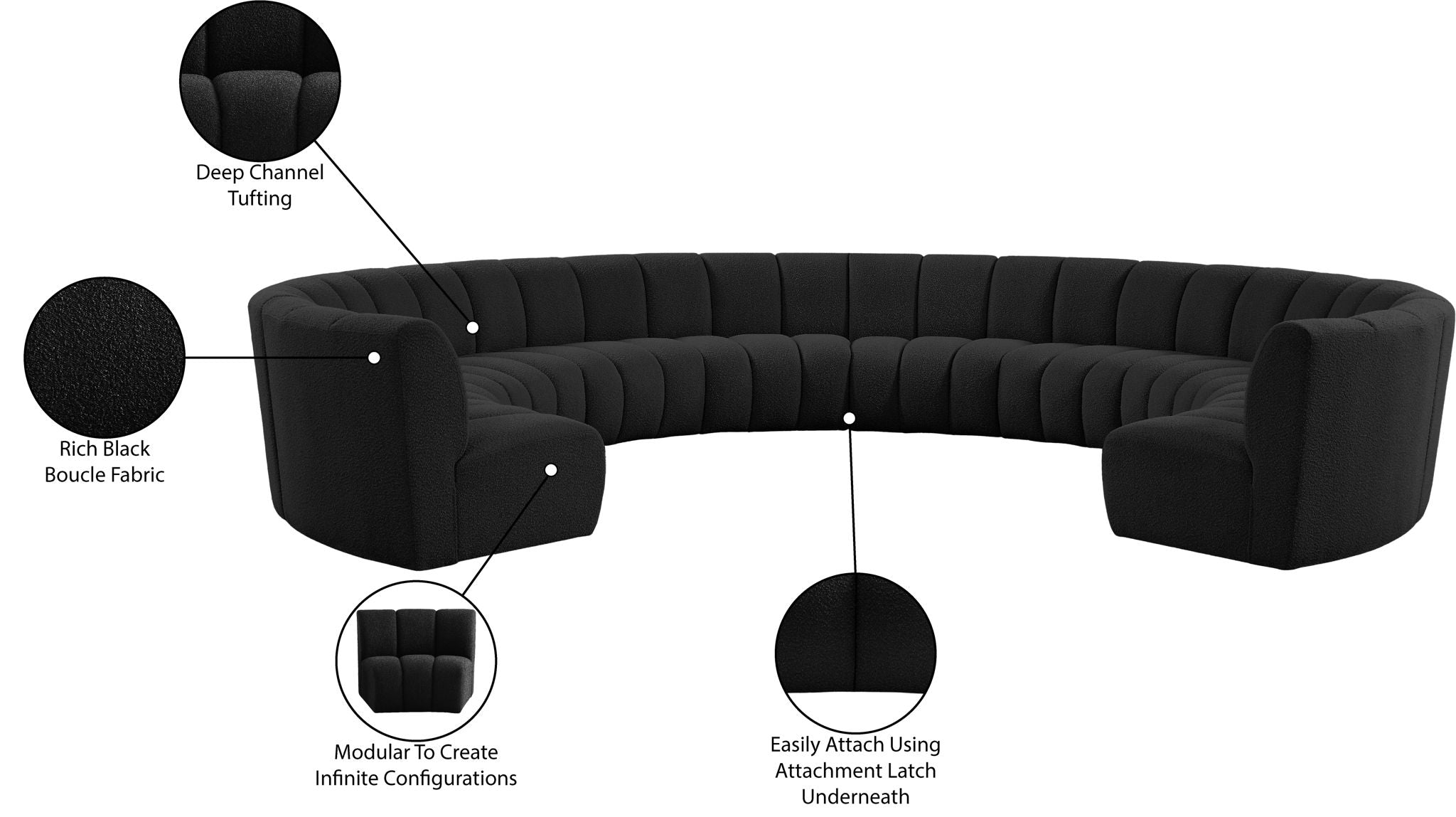 Infinity - 10 Piece Boucle Modular Sectional