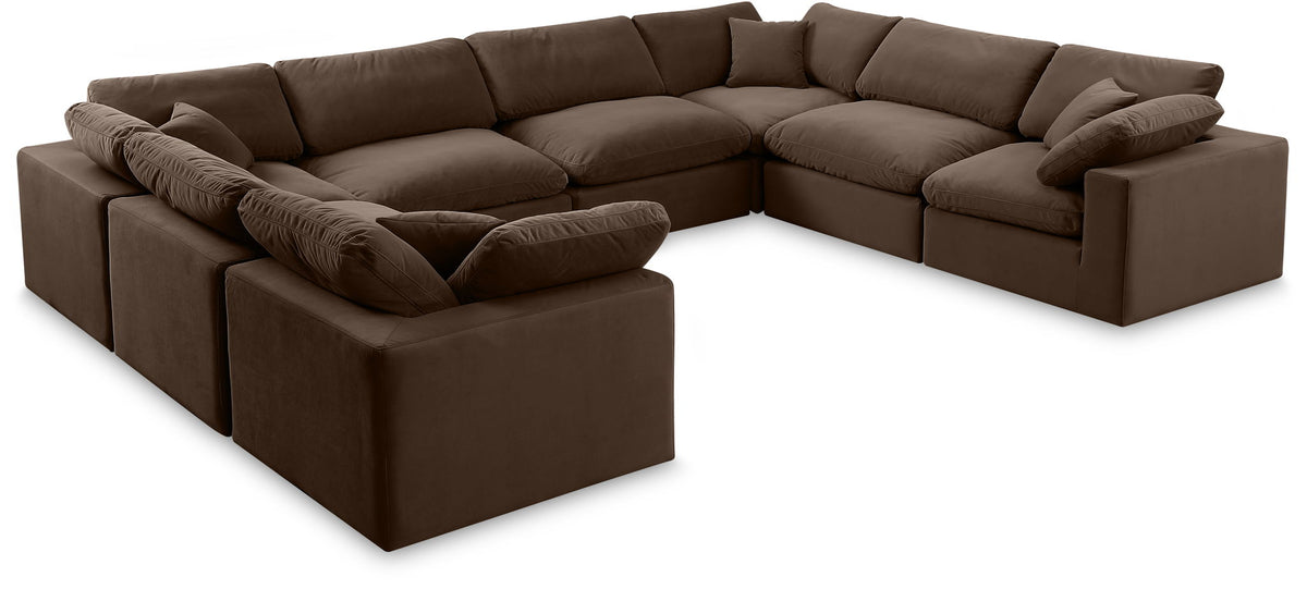 Comfy - 8 Piece Velvet Modular Sectional