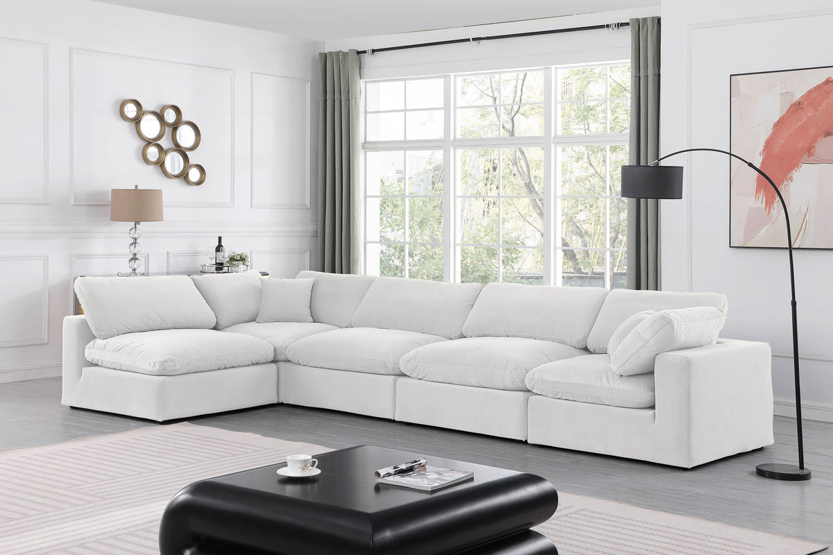 Comfy - 5 Piece Velvet Modular Sectional