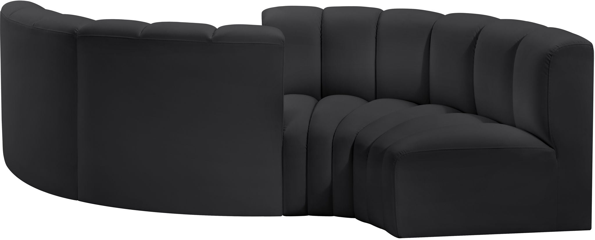 Arc - Faux Leather 4 Piece Curved Modular Sofa