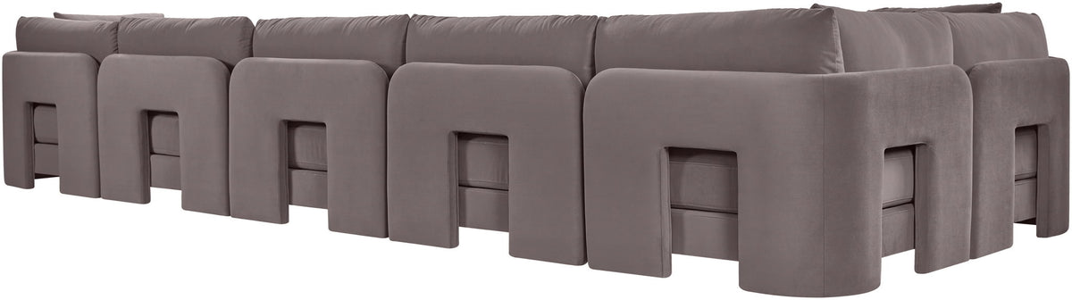 Hammond - Velvet Performance Fabric Upholstered 6 Piece L-Shaped Sectional