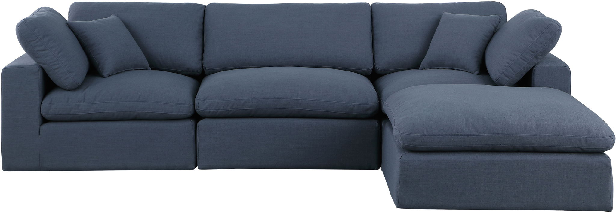 Comfy - 4 Piece Linen Fabric Modular Sectional With Chaise