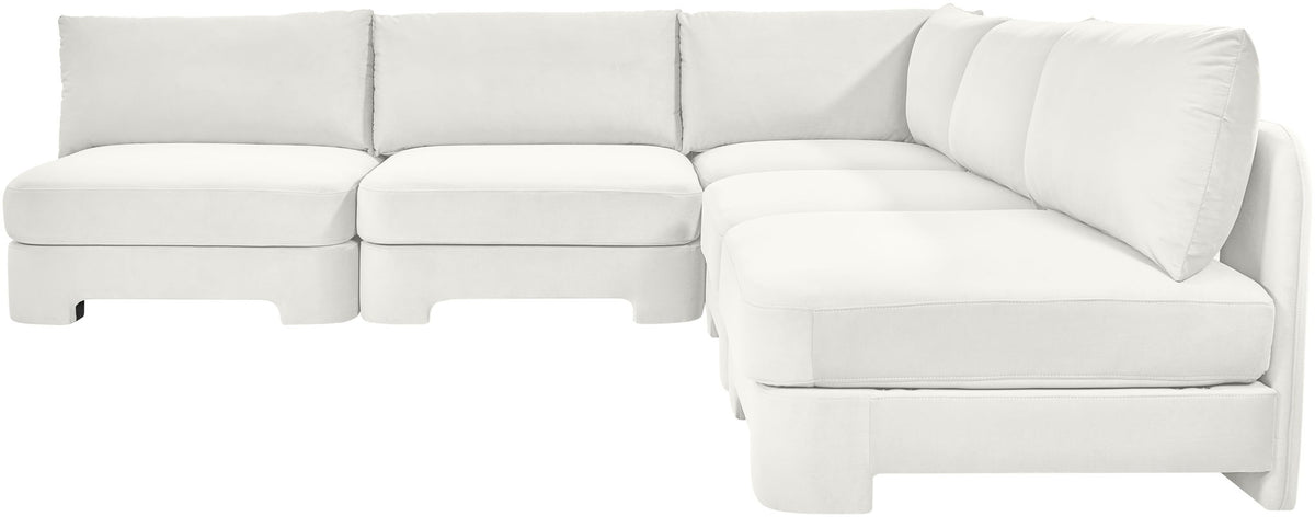 Hammond - Velvet Performance Fabric Upholstered 5 Piece Armless Sectional