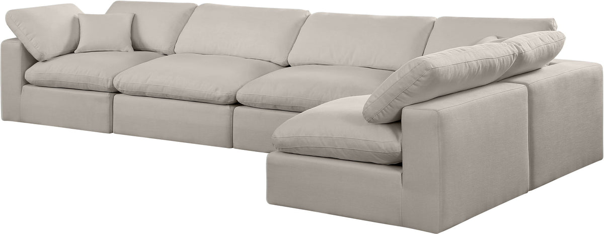 Comfy - 5 Piece Linen Modular Sectional