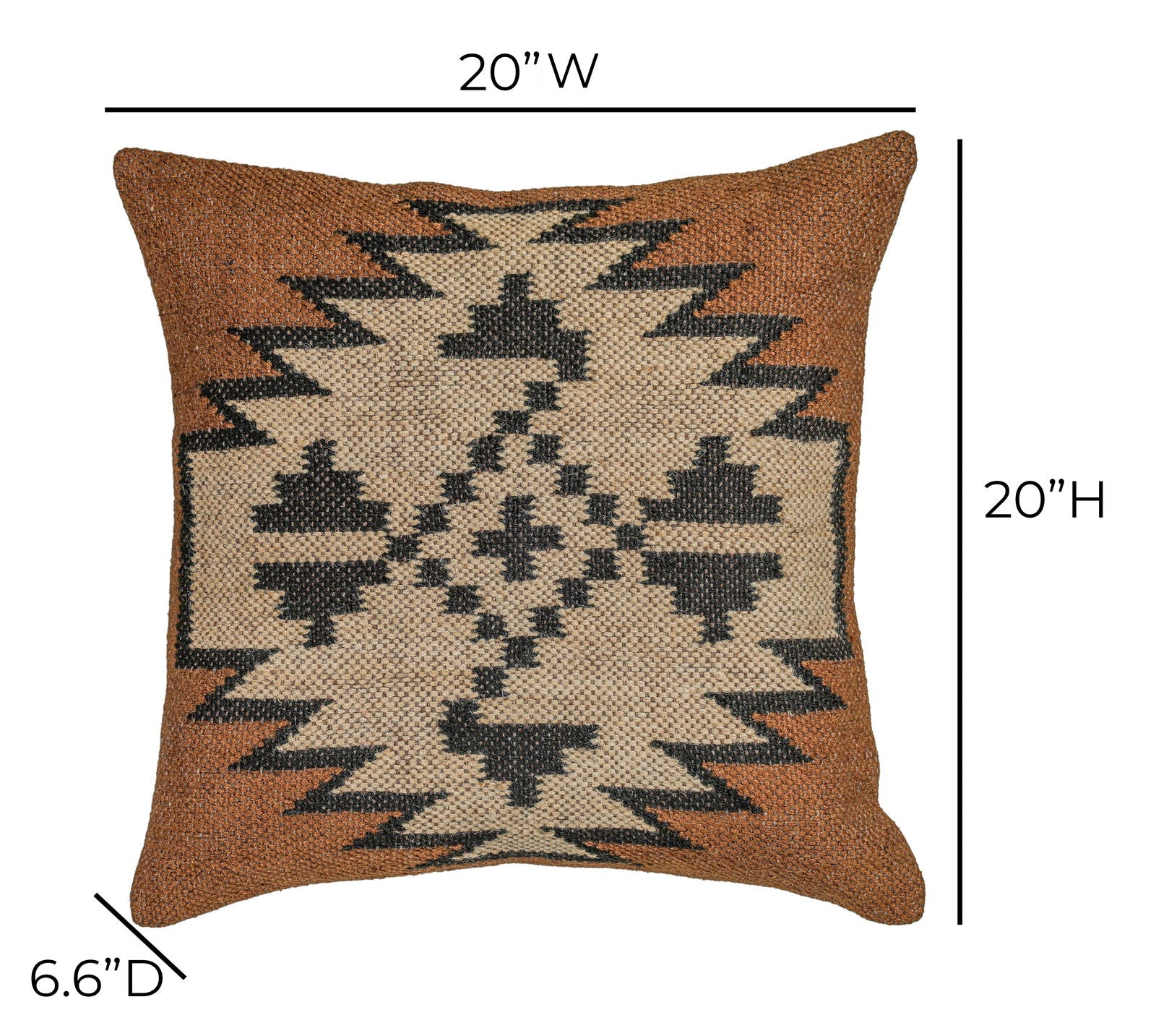 Terra - 20" Square Wool and Jute Kilim Throw Pillow - Mesa