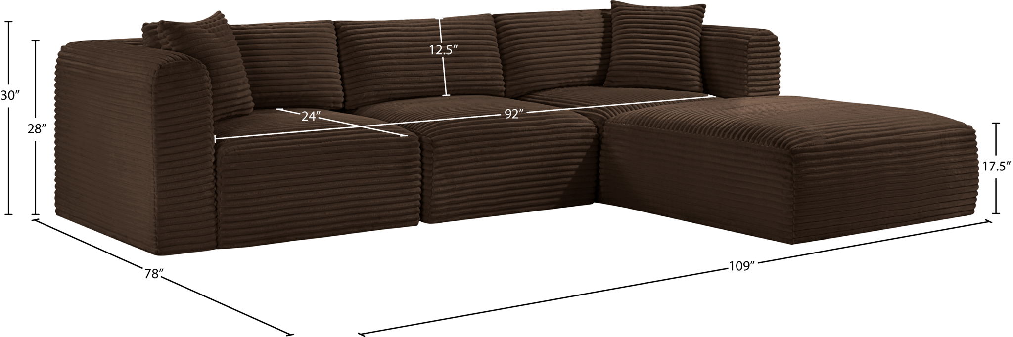 Shaggy - 4 Piece Modular Sectional