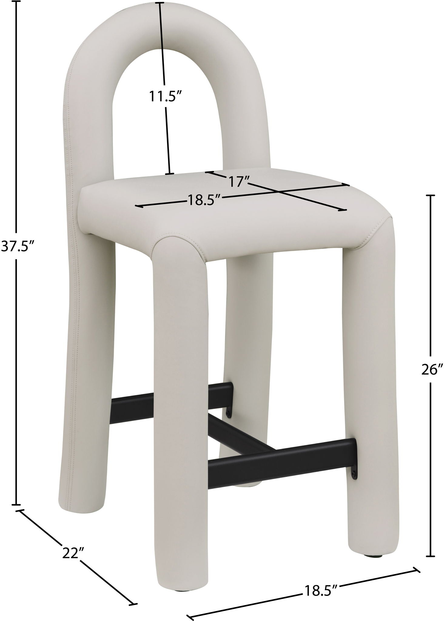 Amari - Faux Leather Stool