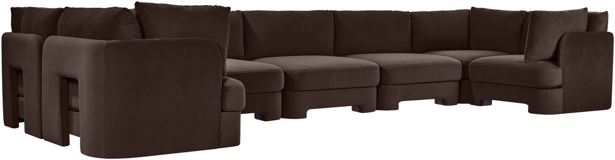 Hammond - Velvet Performance Fabric Upholstered 7 Piece U-Shaped Sectional