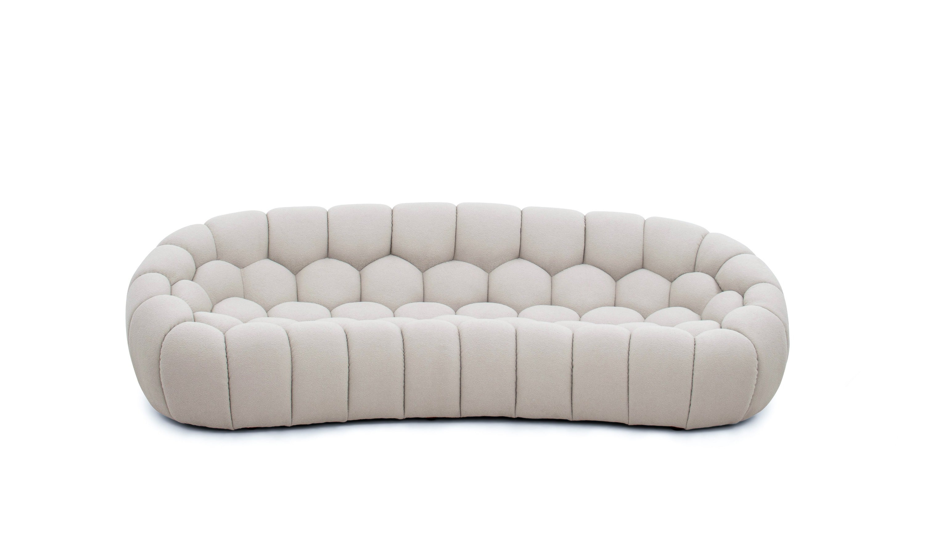Divani Casa Yolonda - Modern Curved Beige Fabric Sofa Set