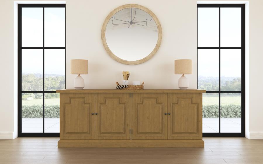 Florence 4-door Dining Sideboard Buffet Cabinet Rustic Honey