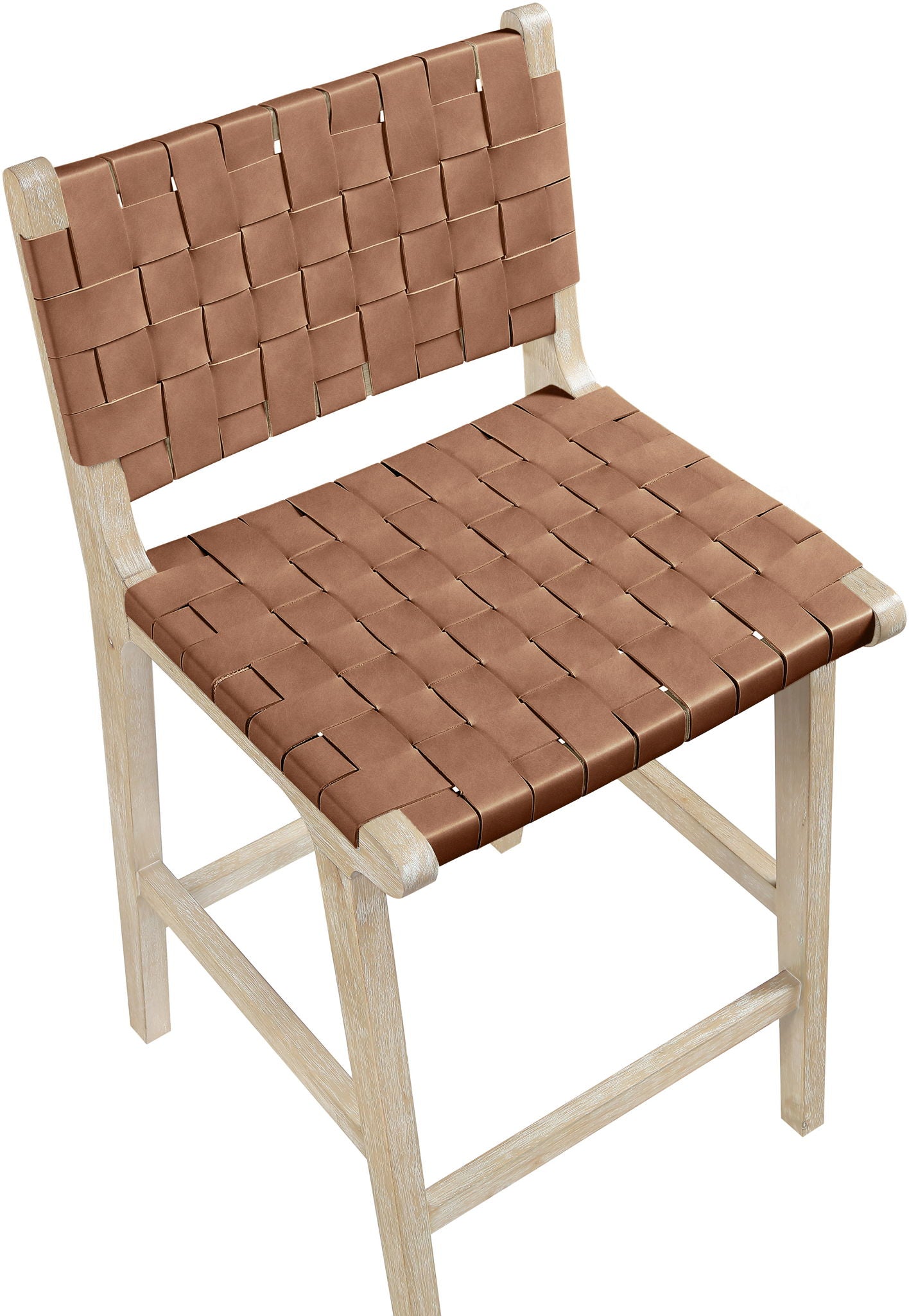 Entwine - Vegan Leather Upholstered Counter Stool - Painted Natural