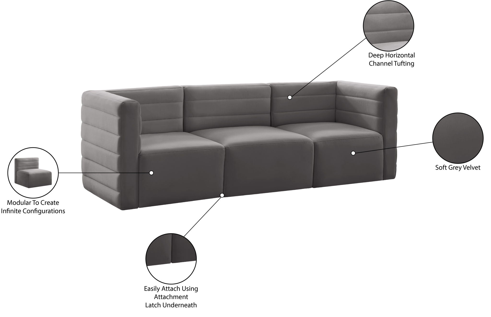 Quincy - Modular 3 Seat Sofa