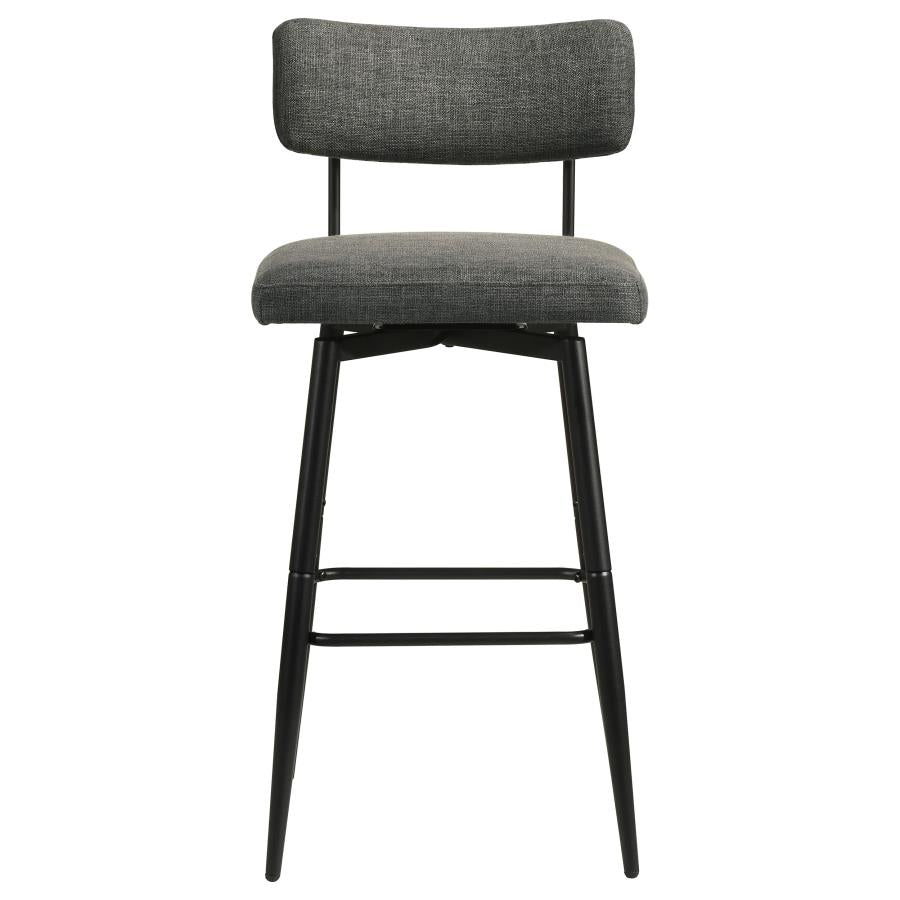 Levine Fabric Upholstered Swivel Bar Chair Grey (Set of 2)