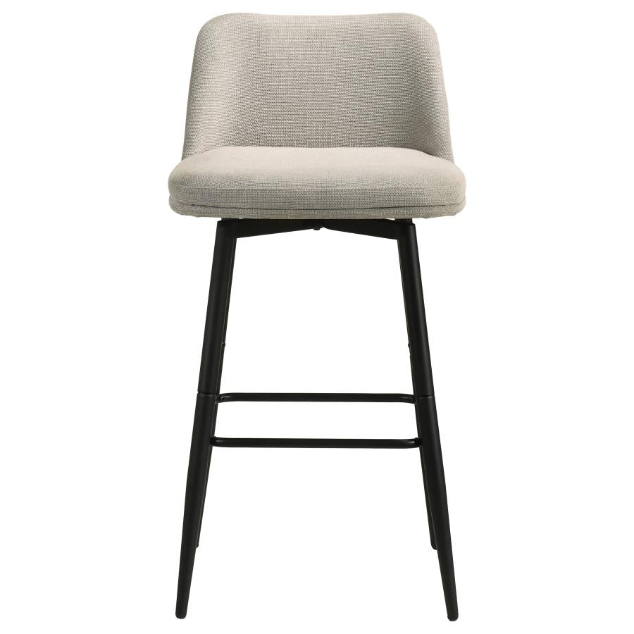 Mellor Fabric Upholstered Swivel Bar Chair Slate Brown (Set of 2)
