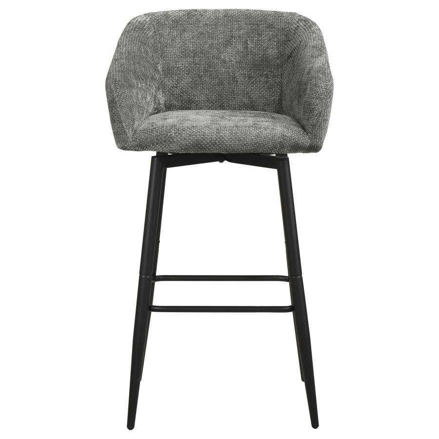 Rainer Fabric Upholstered Swivel Bar Chair Charcoal (Set of 2)