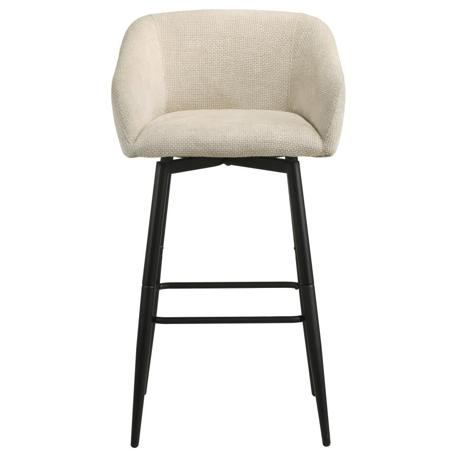 Rainer Fabric Upholstered Swivel Bar Chair Cream (Set of 2)