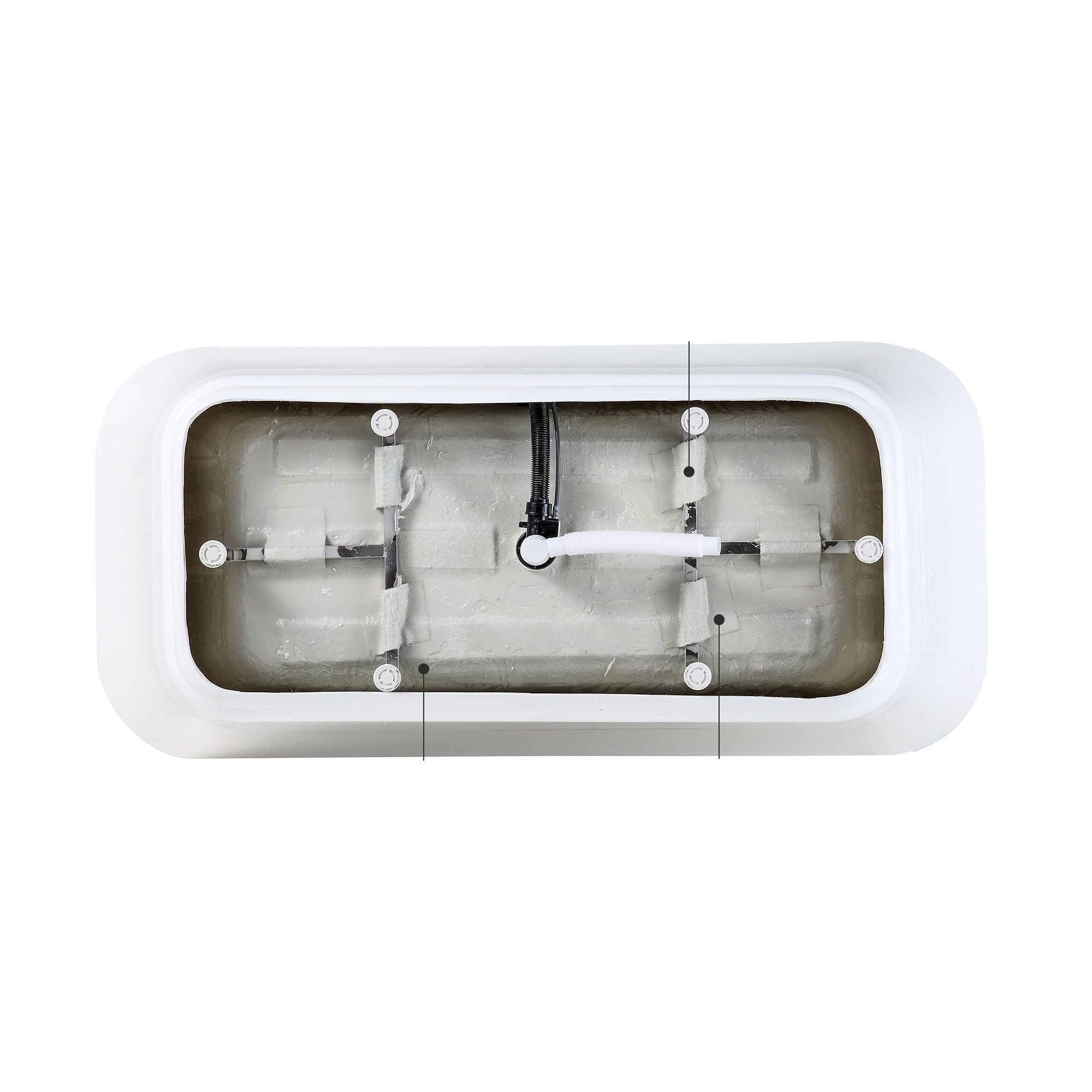 Elegant Oval Freestanding Bathtub, Overflow & Pop Up Drain