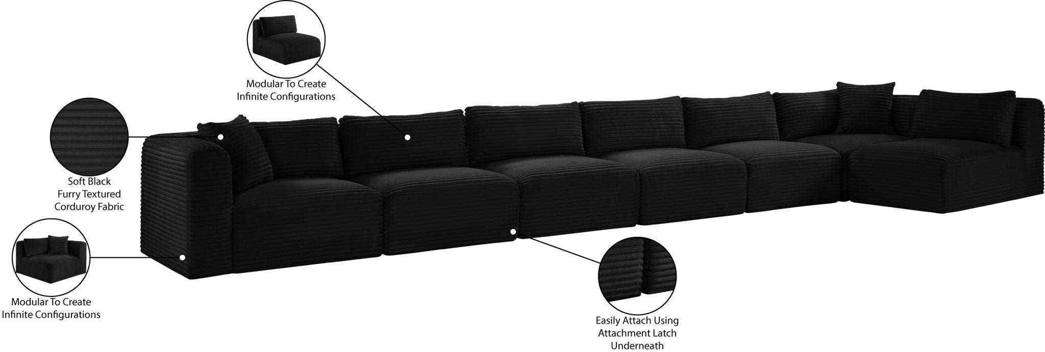 Shaggy - 7 Piece Modular Sectional