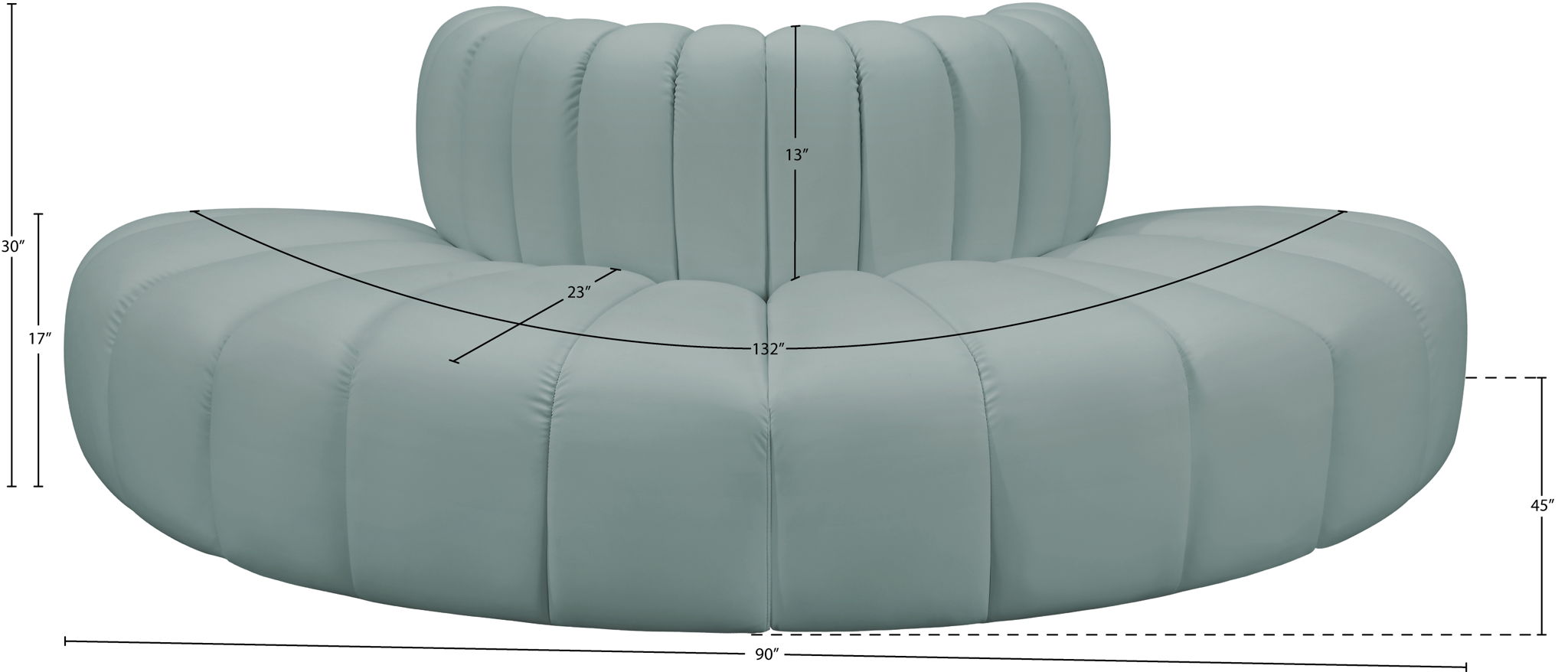 Arc - Faux Leather 4 Piece Modular Sofa