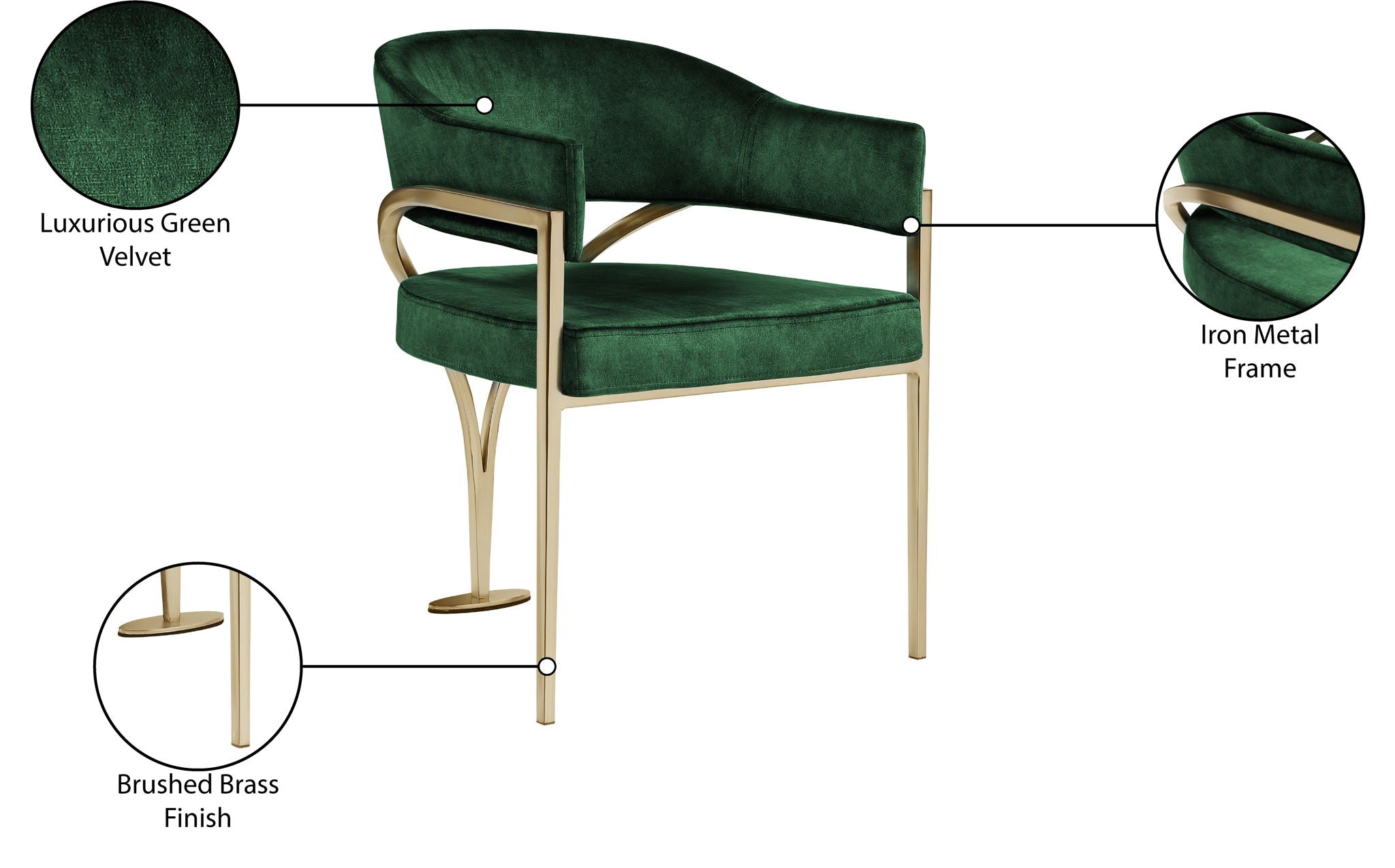 Madelyn - Dining Chair (Set of 2) - Brushed Brass