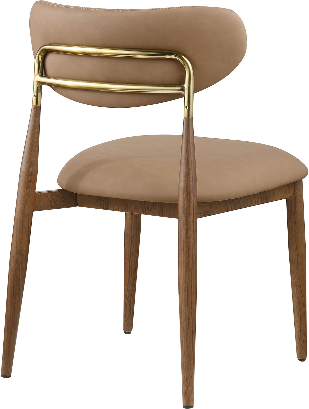 Ronda - Vegan Leather Upholstered Dining Side Chair - Walnut Legs