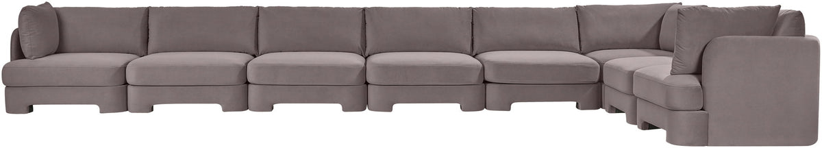 Hammond - Velvet Performance Fabric Upholstered 8 Piece L-Shaped Sectional