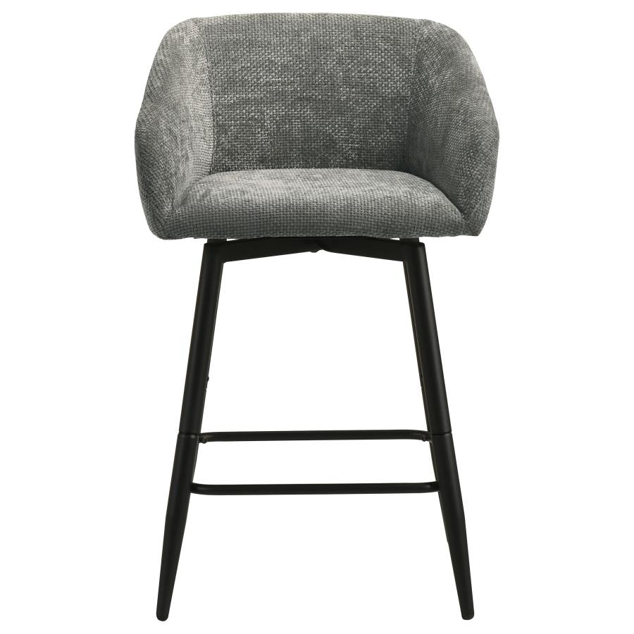 Rainer Fabric Upholstered Swivel Counter Height Chair Charcoal (Set of 2)