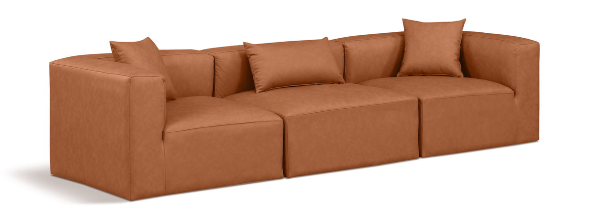 Cube - Modular 3 Piece Sofa - Cognac