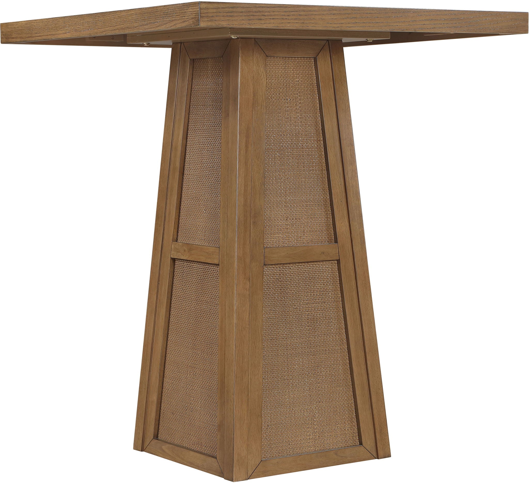 Fenwick - Cane, Oak Veneer And Solid Wood Bar Height Table